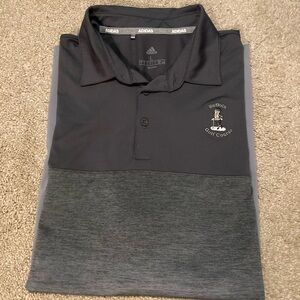 Adidas Men's Charcoal and Gray Polo Shirt